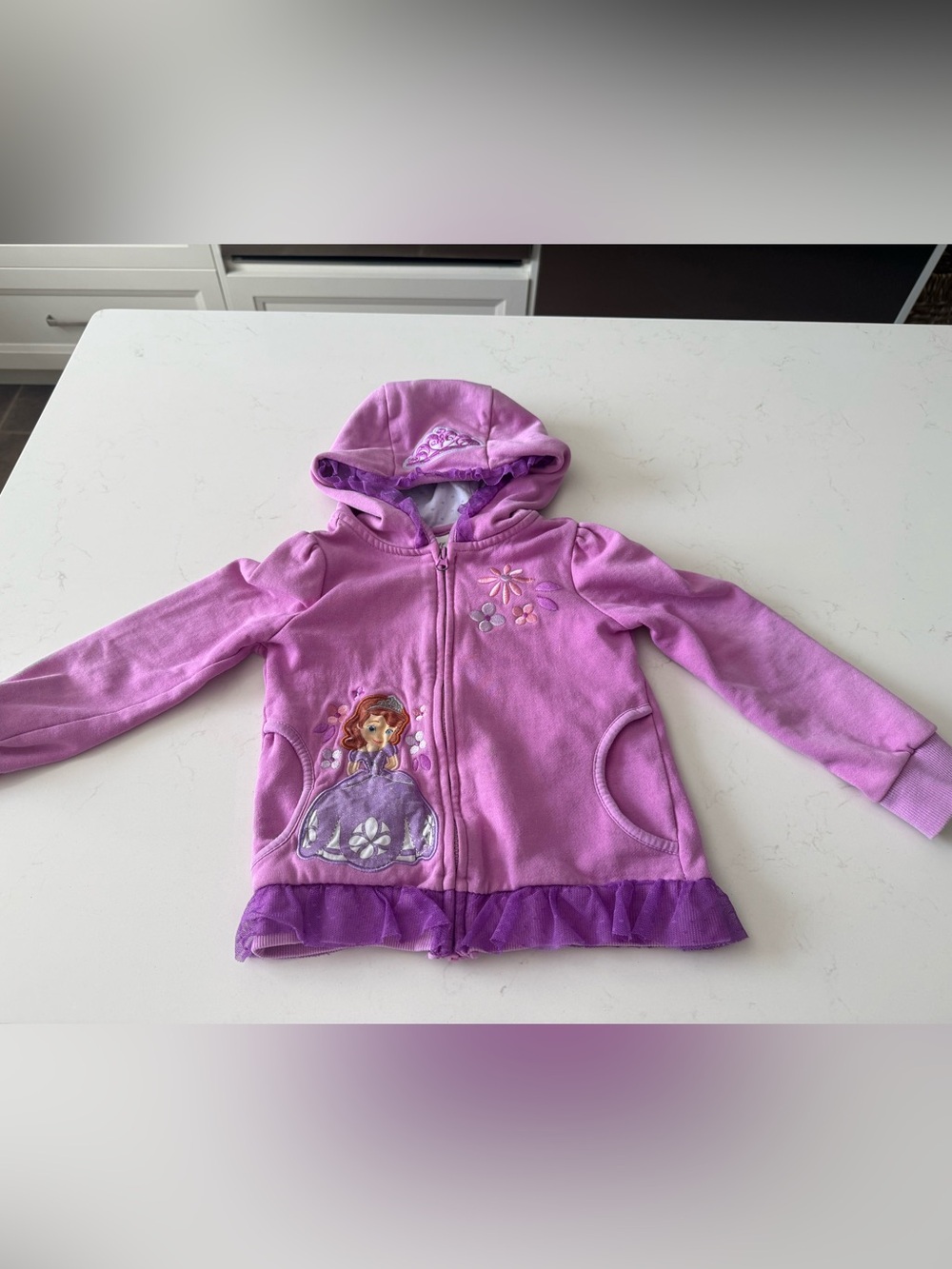 Sophia the first Disney store Pink & Purple Hooded Princess Zip size 5-6